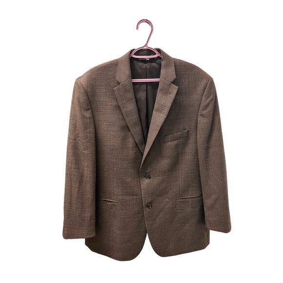 Jos A Bank 46R Brown Wool Blazer, Sports Coat, Mens, Travelers, Lined, Business - Picture 1 of 5
